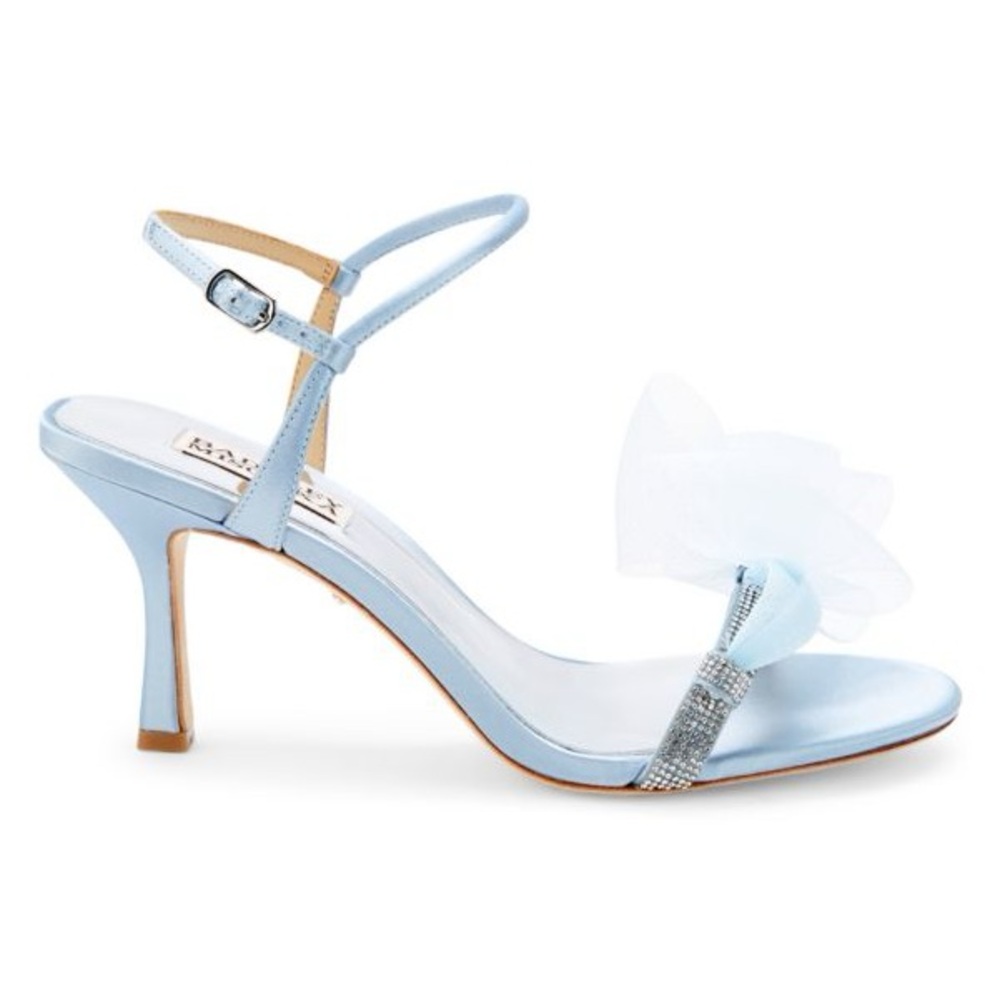 🩵Badgley Mischka~Janie Ankle Strap Crystal Sandal Pumps